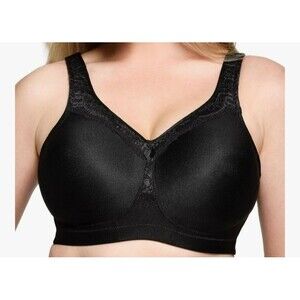 Glamorise 1007 44F Bundle Black White MagicLift Wirefree Full Coverage Bras